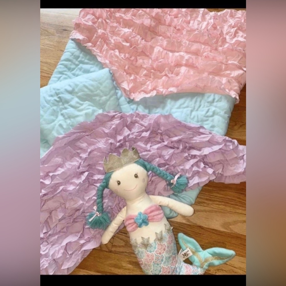 Mermaid Tail Blanket by Lush and Stuffed Mermaid Plush. Mermaid Fin Throw.